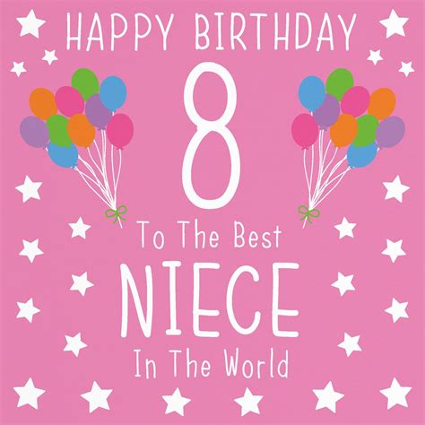 Niece 8th Birthday Card Happy Birthday 8 To The Best Etsy