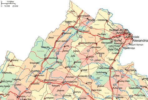 Highway Map Of Northern Virginia Virginia Map Northern Virginia