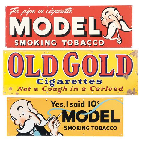 Three Vintage Tobacco Advertising Signs