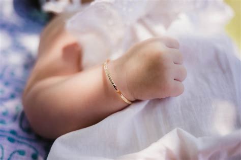 Newborn Bracelet Bangle Gold Baby Girl Christening Bracelet Etsy