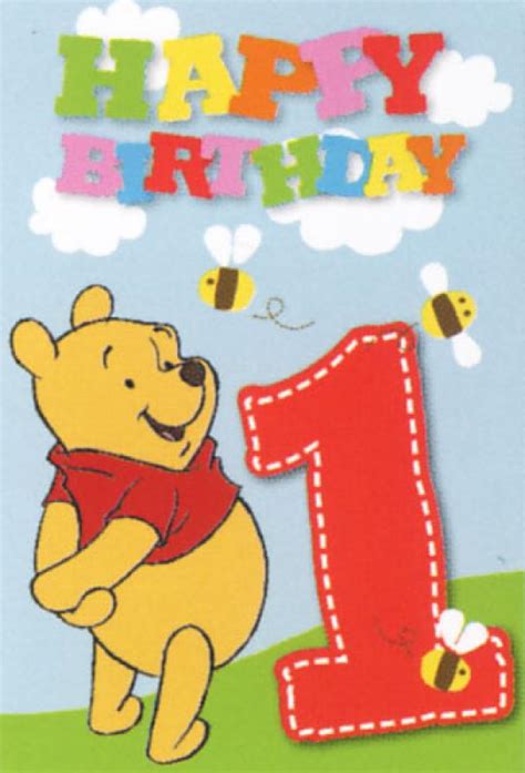 Schöne handgemachte klassische winnie die pooh zitat karte. Geburtstagskarte 1 Geburtstag - Winni Pooh