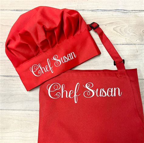 Chef Apron And Chef Hat Personalized Apron Adult Chef Hat Etsy