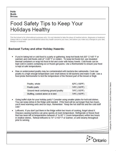 Food Safety Tips To Keep Your Holidays H Publications Ontario