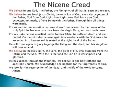 The Nicene Creed Living Bread