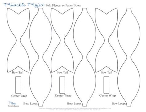 Free printable hair bow pattern. How to Make Christmas Bows from Felt - Bren Did
