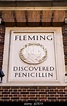 Sir Alexander Fleming-Plakette am St. Marien-Hospital in London. Der ...