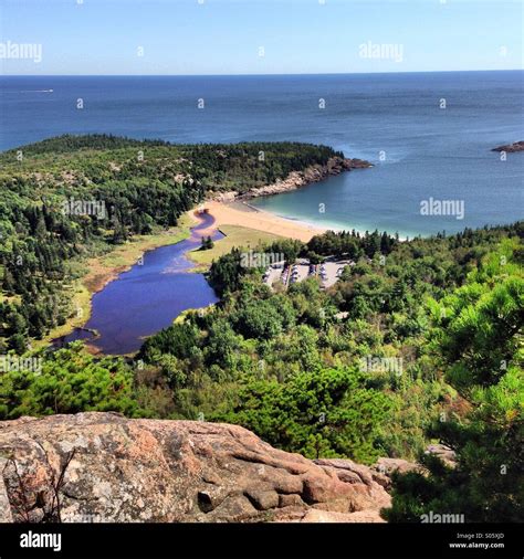 Sand Beach As Viewed From The Summit Of The Beehive Trail Acadia