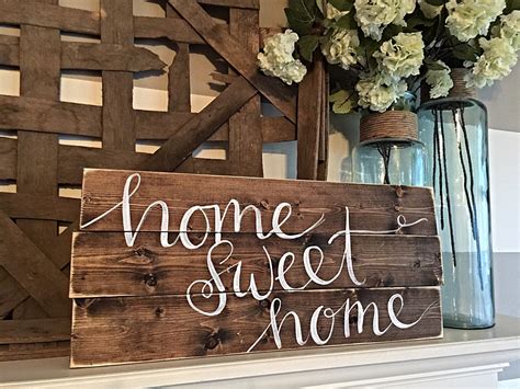 This kind of home decor is apt for those who are inspired by the urban, cosmopolitan environment. Home Decor Hand Painted Wood Sign Rustic Decor