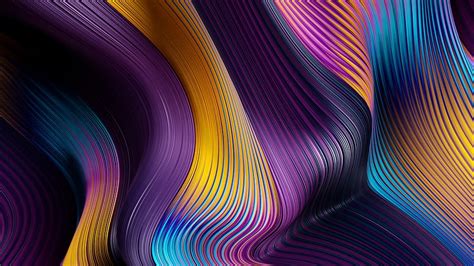 Colorful Art Abstract Wavy Lines 2560x1440 Dual Wide 169