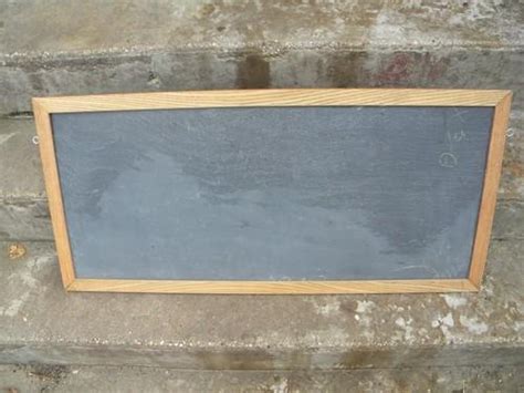 Old Antique Chalkboard Natural Slate Woak Frame Schoolhouse Vintage