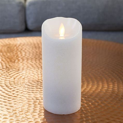 White Glitter Large Mirage Flickering Led Battery Candle Candles Led