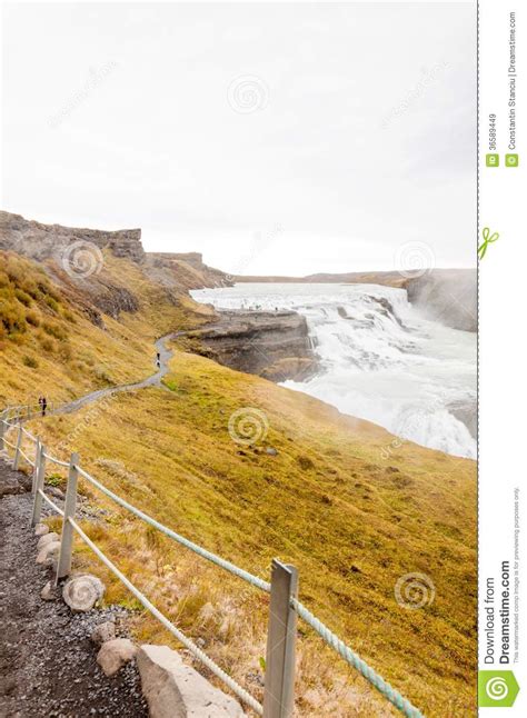 Gullfoss Waterfall On Hvita River Iceland Stock Image Image Of
