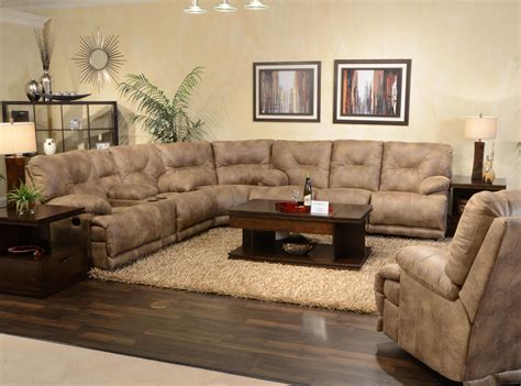 Catnapper Voyager Power 6 Seat Lay Flat Reclining Sectional Seating ...