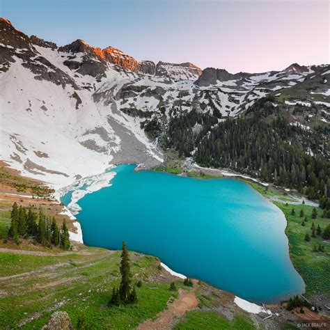 Lower Blue Lake Wideangle Mount Sneffels Wilderness Colorado