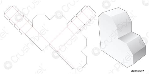 Heart Shaped Box Die Cut Template Stock Vector 2032507 Crushpixel