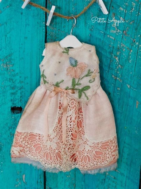 Blythe Doll Outfit Pale Blossom Grunge Chic Embroidered Dress By Marina 60 00 Usd Doll