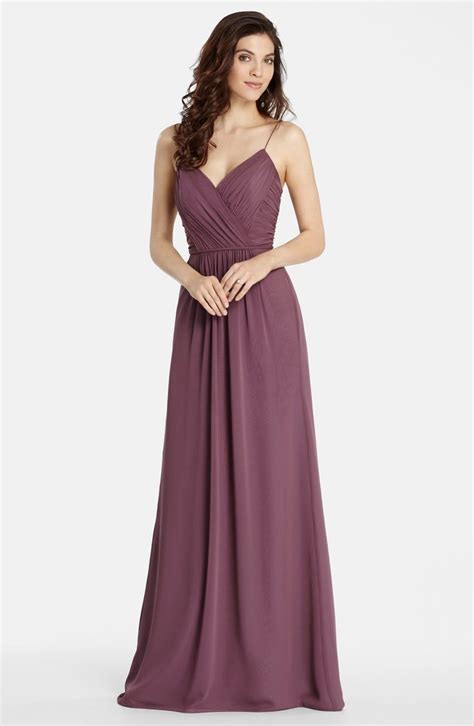 Jim Hjelm Occasions Draped V Neck A Line Chiffon Gown Nordstrom