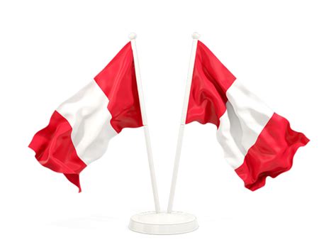 Two Waving Flags Illustration Of Flag Of Peru