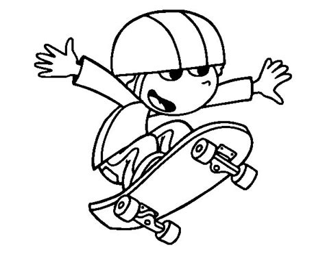 Disegno Di Bambino Su Skate Da Colorare