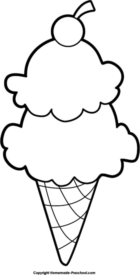 Coloring Ice Cream Clipart Black And White Team Coloring