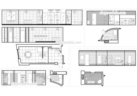 Bathroom Plans And Elevations Autocad Drawing Download Free Dwg File