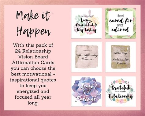 Vision Board Relationship Affirmation Cards Goal Cards Etsy