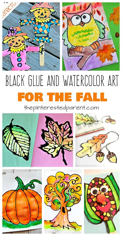 Watercolor Black Glue Fall Art The Pinterested Parent