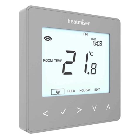 Heatmiser Neostat 12v V2 Programmable Thermostat Platinum Silver