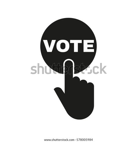 Hand Pressing Button Text Vote Icon Stock Vector Royalty Free 578005984