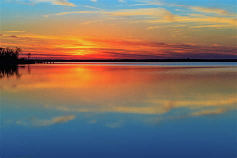 Beautiful Lake Sunset And Its Reflection Very Calming Photograph By