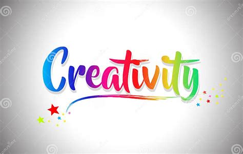 Creativity Handwritten Word Text With Rainbow Colors And Vibrant Swoosh
