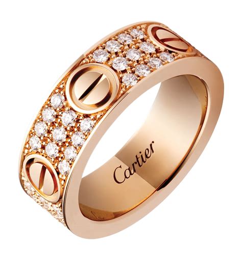 Cartier Rose Gold And Diamond Paved Love Ring Harrods Uk