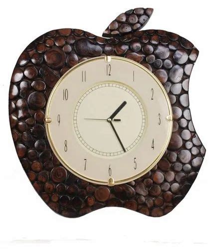Round Brown Apple Wooden Clock At Rs 800piece In Talcher Id 23182686473