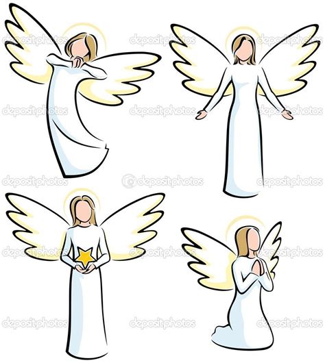 Illustration Of Angels Angel Illustration Angel Vector Angel Drawing