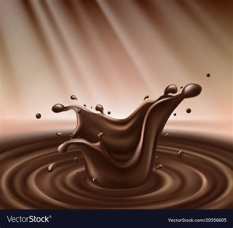 Background With Splash Of Melted Chocolate Vector Image
