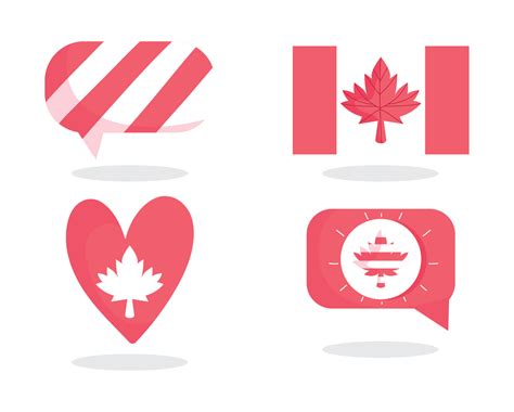 Canadian Flag Maple Leaf Bubble And Heart Of Happy Canada Day Vector Design 13628315 Vector Art