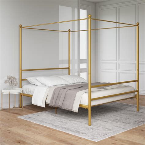 1 n(black) n(gold) metal canopy bed queen weight limit: Mainstays Metal Canopy Bed, Gold Metal, Queen - Walmart ...