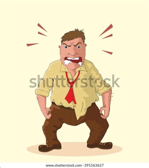 Angry Man Foaming Mouth Idiom Vector Stock Vector Royalty Free