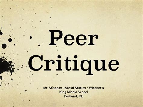 Room 212 Mr Shaddoxs Social Studies Blog Peer Critique