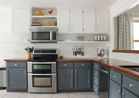 If you'd rather not rip out your existing cabinetry, you can simply remove the doors to convert basic cabinets into open shelving. Installing Shiplap Over Drywall + Brick Flooring Samples ...