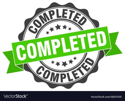 Completed Stamp Sign Seal Royalty Free Vector Image
