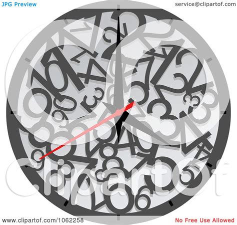 Clipart Crazy Wall Clock Royalty Free Vector Illustration By Vector