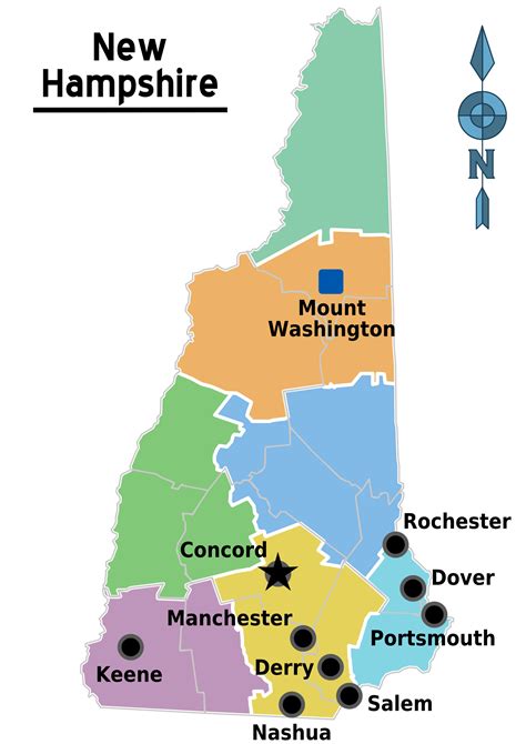 Map Of New Hampshire Overview Mapregions Online