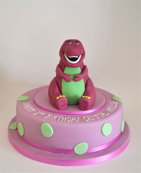 Barney Dinosaur Birthday Cake A Hand Modelled Fondant Barn Flickr