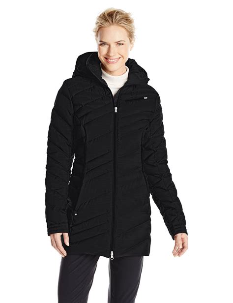 Spyder Timeless Long Down Jacket Hooded Coat Womens Shoplifestyle