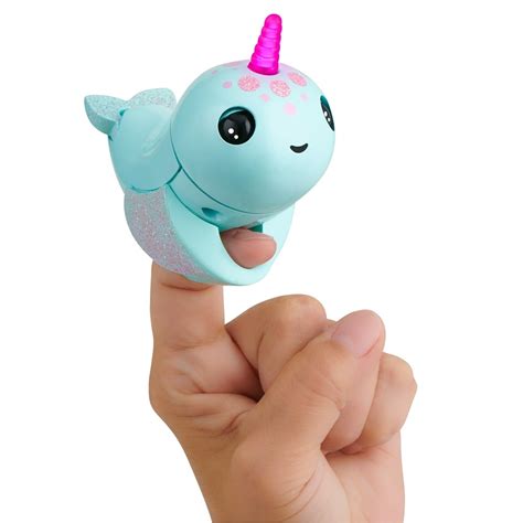 Fingerlings Light Up Narwhal Nikki Turquoise Friendly Interactive Toy By Wowwee Walmart