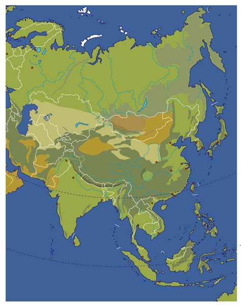 Silent Physical Map Of Asia