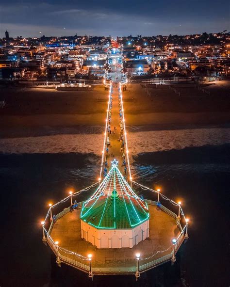 Maybe you would like to learn more about one of these? Manhattan Beach pier Christmas lights California ...