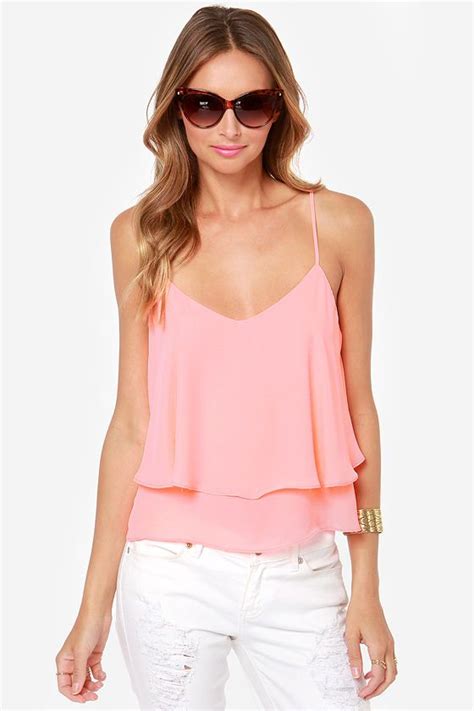 Adjust In Case Neon Coral Tank Top Coral Tank Top Tank Tops Neon Coral