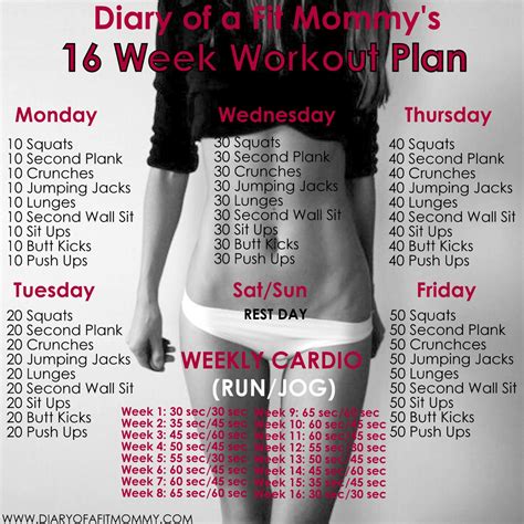 It sounds impossible but, believes us, it can be done. 16 Week No Gym Home Workout Plan - Diary of a Fit Mommy